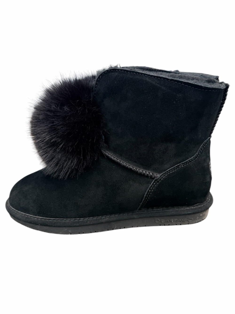 BEARPAW Black Pom Slip In Boots - Picture 4 of 8